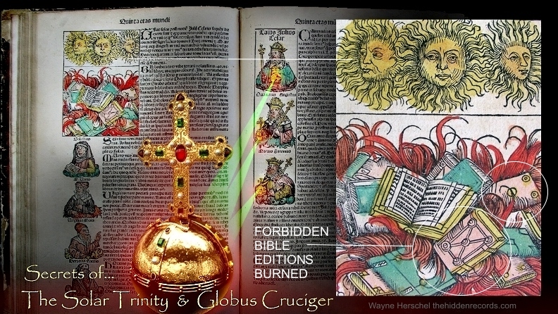 Hartmann Schedel Nuremberg Chronicle 1493 XCIIv solar trinity bibles burning